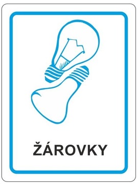 Samolepka na tříděný odpad 120x160 mm žárovky
