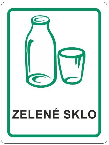Samolepka na tříděný odpad 120x160 mm zelené sklo