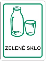 Samolepka na tříděný odpad 120x160 mm zelené sklo