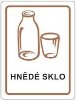 Samolepka na tříděný odpad 120x160 mm hnědé sklo