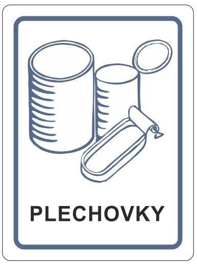 Samolepka na tříděný odpad 120x160 mm plechovky