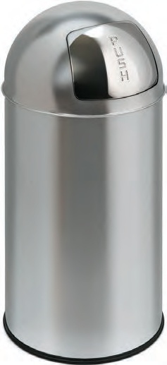 Kovový odpadkový koš s klapkou PUSH-BOY chrom 40l
