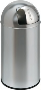 Kovový odpadkový koš s klapkou PUSH-BOY chrom 40l