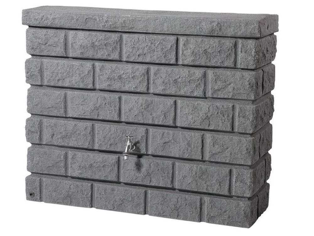 Okrasná nádoba na dešťovou vodu Rocky Wand tmavý granit 400 l