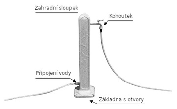 Zahradní sloupek na vodu s kohoutkem - světlý