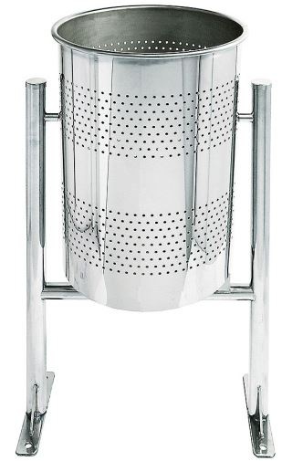 Otočný venkovní odpadkový koš Inox kulatý 60 l
