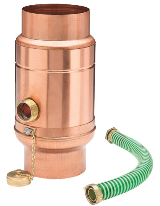 Sběrač dešťové vody KJG s hadicí měď, automatický, průměr 80 mm