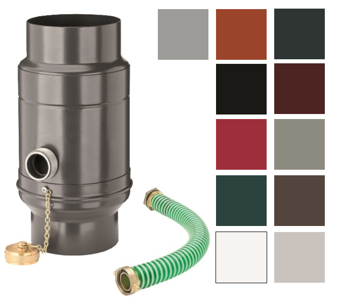 Sběrač dešťové vody KJG s hadicí hliník barevný, automatický, průměr 120 mm