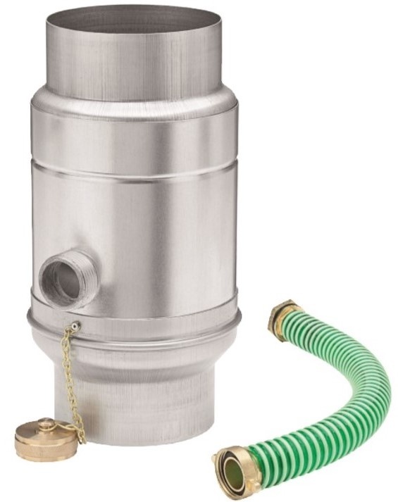 Sběrač dešťové vody KJG s hadicí hliník přírodní, automatický, průměr 120 mm