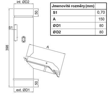 Sběrač dešťové vody KJG titanzinek, průměr 80 mm