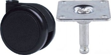 Nábytkové kolečko celoplastové EMI 65 C na plotně 42x42 mm