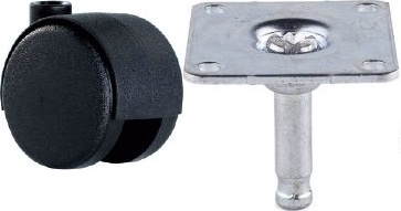 Nábytkové kolečko celoplastové EMI 50 C na plotně 35x35 mm