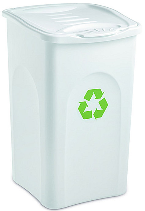 Odpadkový koš na tříděný odpad Stefanplast BEGREEN bílý 50L