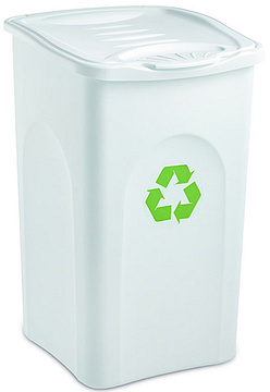 Odpadkový koš na tříděný odpad Stefanplast BEGREEN bílý 50L