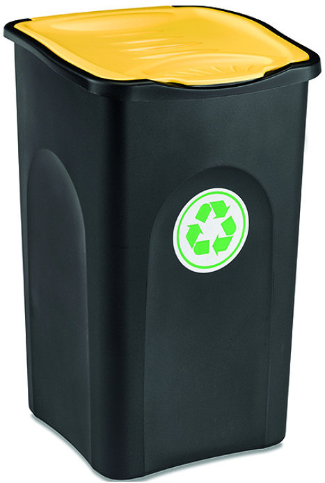 Odpadkový koš na tříděný odpad Stefanplast ECOGREEN 50L žluté víko