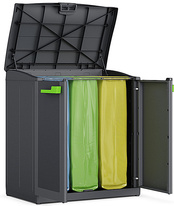 Plastová recyklační skříň KETER MOBY Compact Store set 3x110L