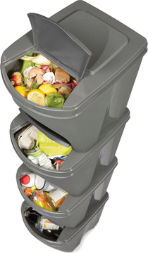 Sada odpadkových košů Prosperplast SORTIBOX 4x25 l šedý kámen