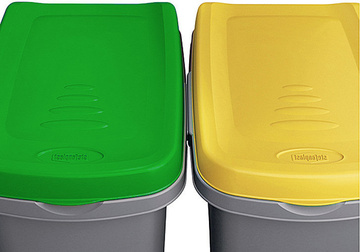 Odpadkový koš Stefanplast HOME ECO SYSTEM 25 L zelené víko