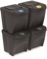 Sada odpadkových košů Prosperplast SORTIBOX 4x25 l antracit