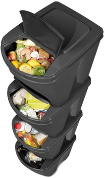 Sada odpadkových košů Prosperplast SORTIBOX 4x25 l antracit