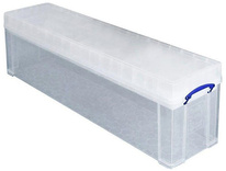 Plastový úložný REALLY USEFUL box transparentní 77l s víkem