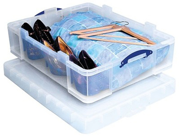 Plastový úložný REALLY USEFUL box transparentní 70l s víkem