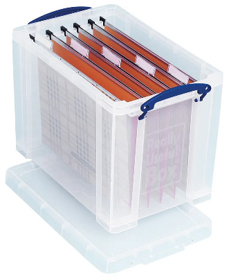Plastový úložný REALLY USEFUL box transparentní 24l s víkem