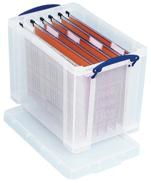 Plastový úložný REALLY USEFUL box transparentní 24l s víkem