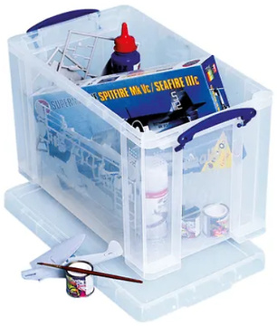 Plastový úložný REALLY USEFUL box transparentní 24l s víkem