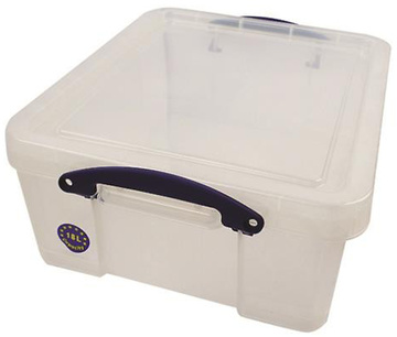 Plastový úložný REALLY USEFUL box transparentní 18l s víkem