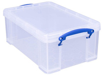 Plastový úložný REALLY USEFUL box transparentní 9l s víkem