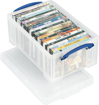 Plastový úložný REALLY USEFUL box transparentní 9l s víkem