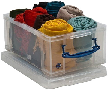 Plastový úložný REALLY USEFUL box transparentní 9l s víkem