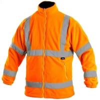 Fleecová bunda Canis PRESTON oranžová s výstražnými prvky, vel. S