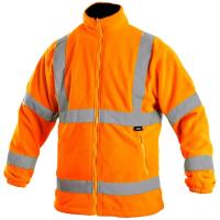 Fleecová bunda Canis PRESTON oranžová s výstražnými prvky, vel. XXXL