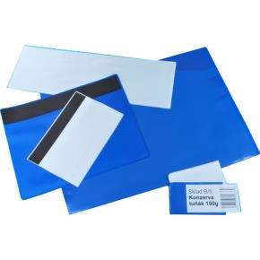 Magnetická kapsa PVC 40 x 80 mm modrá