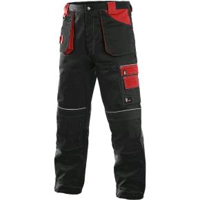 Montérkové kalhoty do pasu CXS ORION TEODOR černo-červené, vel.46