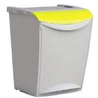 Odpadkový koš na třídění odpadu 25l - žluté víko
