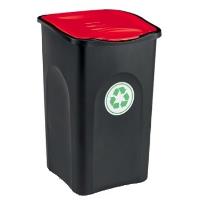 Odpadkový koš na tříděný odpad Stefanplast ECOGREEN 50L červené víko