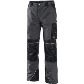 Pánské montérkové kalhoty do pasu CXS SIRIUS NIKOLAS zkrácené, šedo-zelené, vel. 50