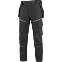 Pánské pracovní kalhoty CXS LEONIS, černé s modro/červenými doplňky, vel. 50