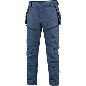 Pánské pracovní kalhoty CXS LEONIS, modré s černými doplňky, vel. 54