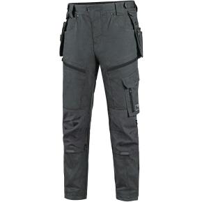 Pánské pracovní kalhoty CXS LEONIS, šedé s černými doplňky, vel. 54