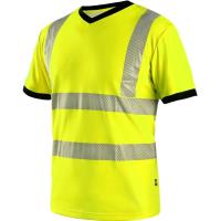 Pánské reflexní tričko CXS Ripon s krátkým rukávem, žluto černé, vel. 3XL