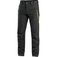 Pánské softshellové kalhoty CXS Akron, černé s HV žluto/oranžovými doplňky, vel. 50