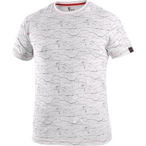 Pánské tričko CXS MARMORO s krátkým rukávem, bílé, vel. 2XL