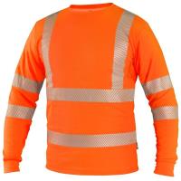 Pánské tričko s dlouhým rukávem CXS OLDHAM, výstražné oranžové, vel. 3XL