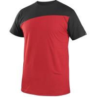 Pánské triko CXS OLSEN, krátký rukáv, červeno-černé, vel. 2XL