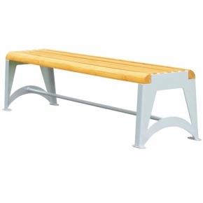 Parková lavička kombinace kov a dřevo, bez opěradla