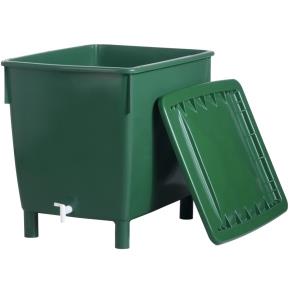 Plastová nádrž na dešťovou vodu s víkem Cube 210 l zelená